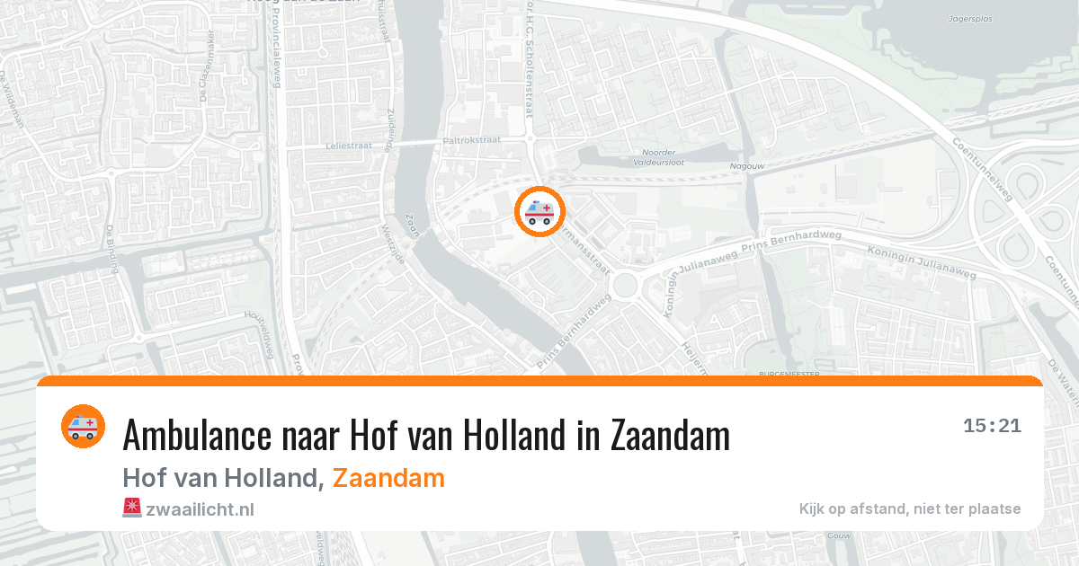Ambulance naar Hof van Holland in Zaandam — 24 jun 2026