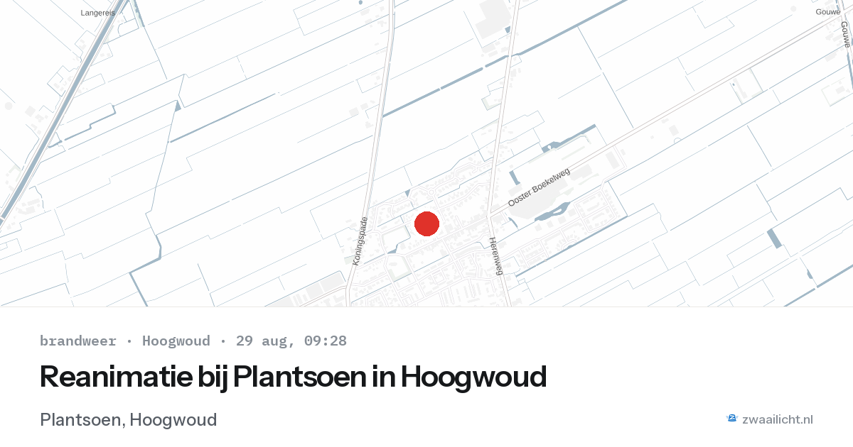 Reanimatie bij Plantsoen in Hoogwoud — 29 aug 2026