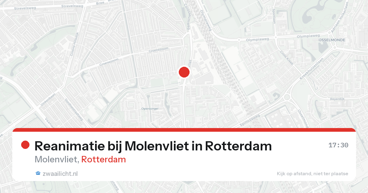 Reanimatie bij Molenvliet in Rotterdam — 16 aug 2026
