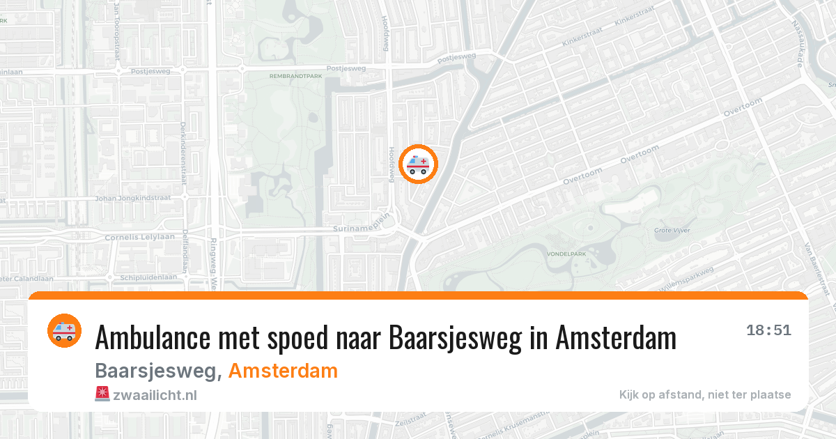 Ambulance met spoed naar Baarsjesweg in Amsterdam — 21 mrt 2026