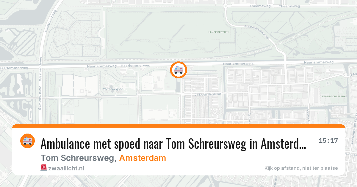 Ambulance met spoed naar Tom Schreursweg in Amsterdam — 8 jun 2026