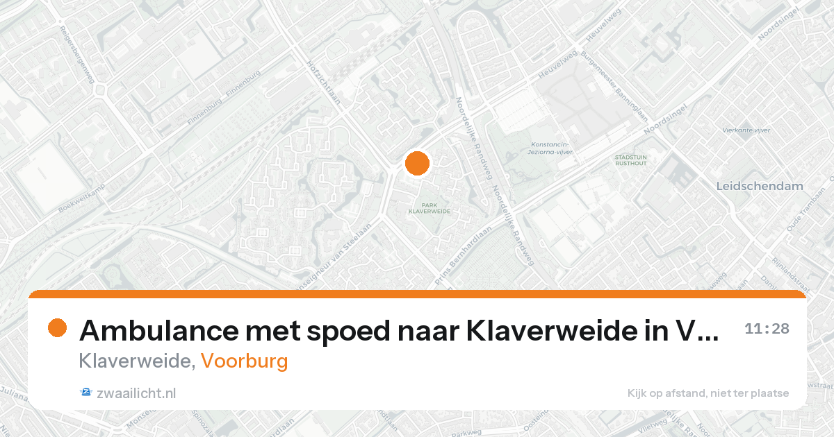 Ambulance met spoed naar Klaverweide in Voorburg — 22 aug 2026