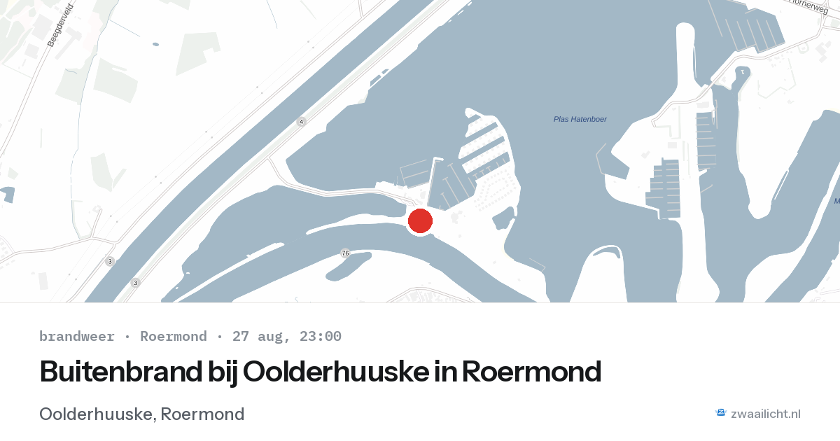 Buitenbrand bij Oolderhuuske in Roermond — 27 aug 2026