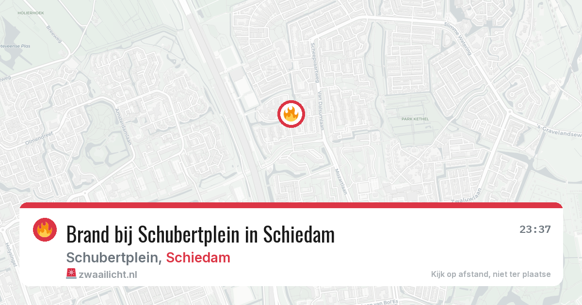 Brand bij Schubertplein in Schiedam — 26 jun 2026
