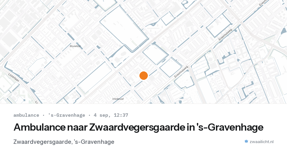 Ambulance naar Zwaardvegersgaarde in 's-Gravenhage — 4 sep 2026