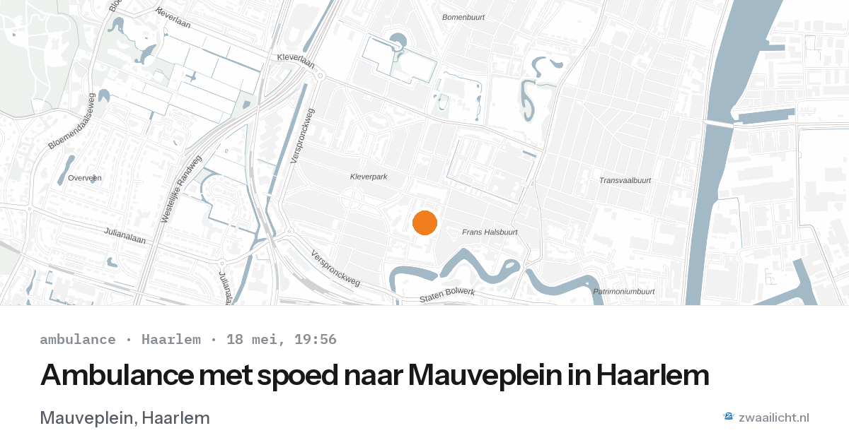 Ambulance met spoed naar Mauveplein in Haarlem — 18 mei 2026