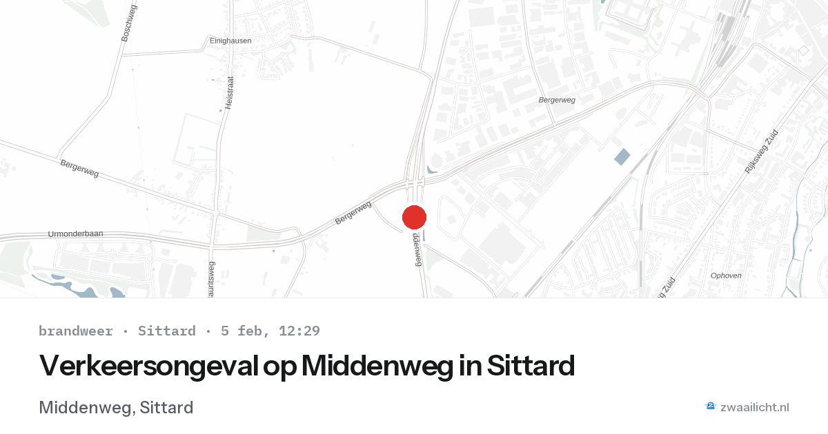 Verkeersongeval op Middenweg in Sittard — 5 feb 2026