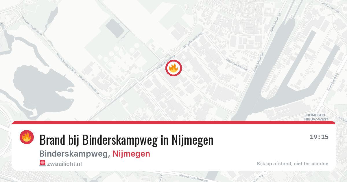 Brand bij Binderskampweg in Nijmegen — 18 jun 2026