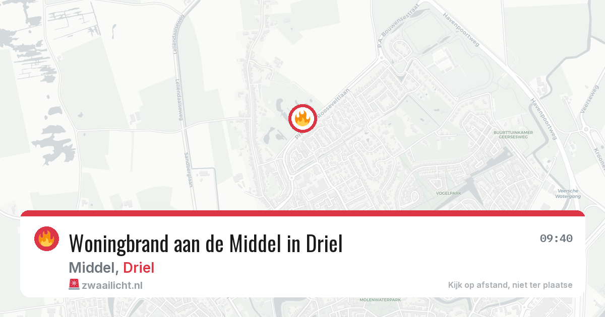 Woningbrand aan de Middel in Driel — 28 mrt 2026