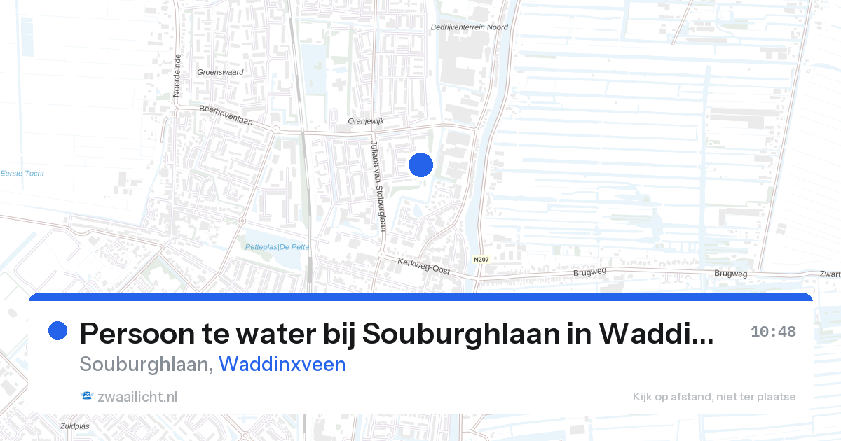 Persoon te water bij Souburghlaan in Waddinxveen — 27 aug 2026