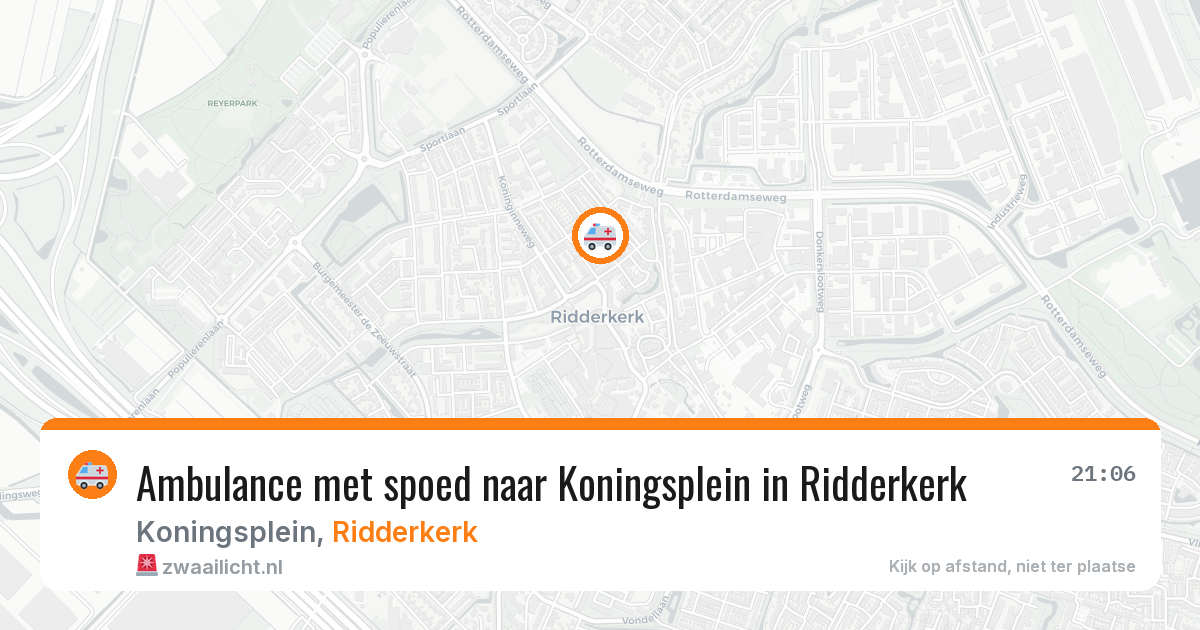 Ambulance met spoed naar Koningsplein in Ridderkerk — 8 jul 2026