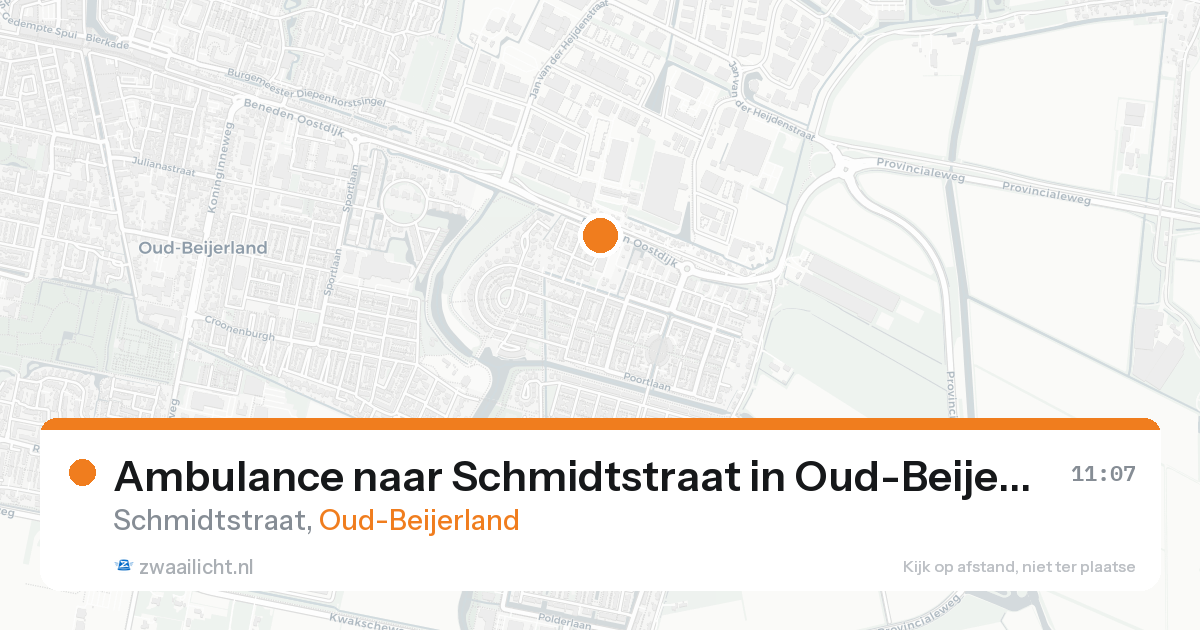 Ambulance naar Schmidtstraat in Oud-Beijerland — 20 aug 2026