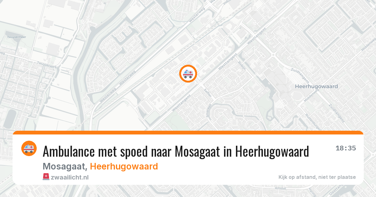 Ambulance met spoed naar Mosagaat in Heerhugowaard — 12 aug 2026