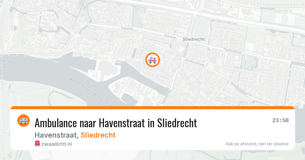 Ambulance naar Havenstraat in Sliedrecht — 23 jun 2026