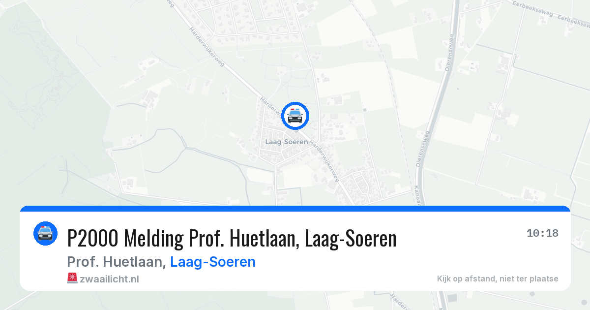 P2000 Melding Prof. Huetlaan, Laag-Soeren — 21 jun 2026