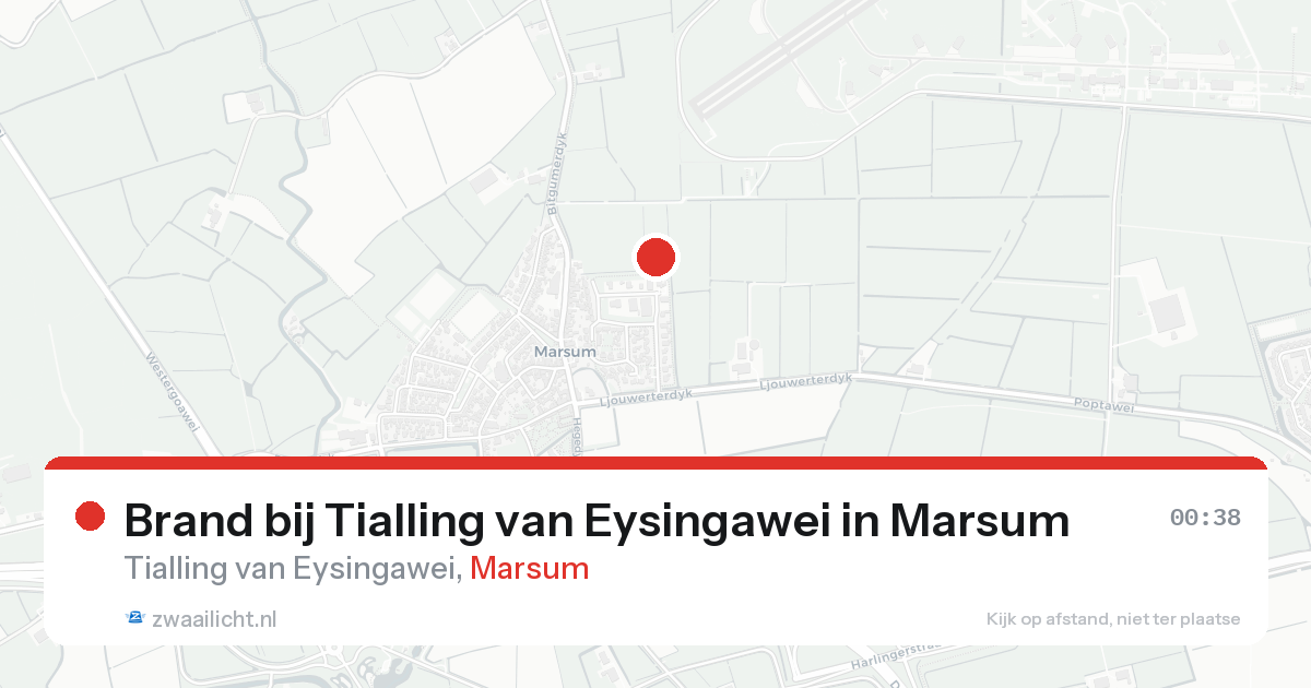 Brand bij Tialling van Eysingawei in Marsum — 22 aug 2026