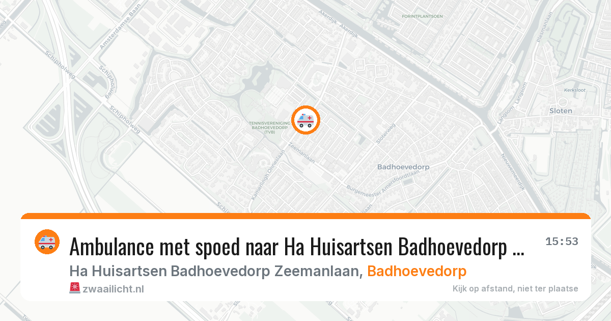 Ambulance met spoed naar Ha Huisartsen Badhoevedorp Zeemanlaan in Badhoevedorp — 11 feb 2026