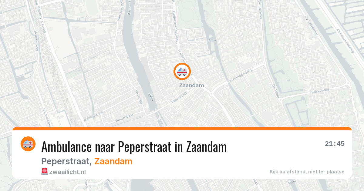 Ambulance naar Peperstraat in Zaandam — 13 aug 2026