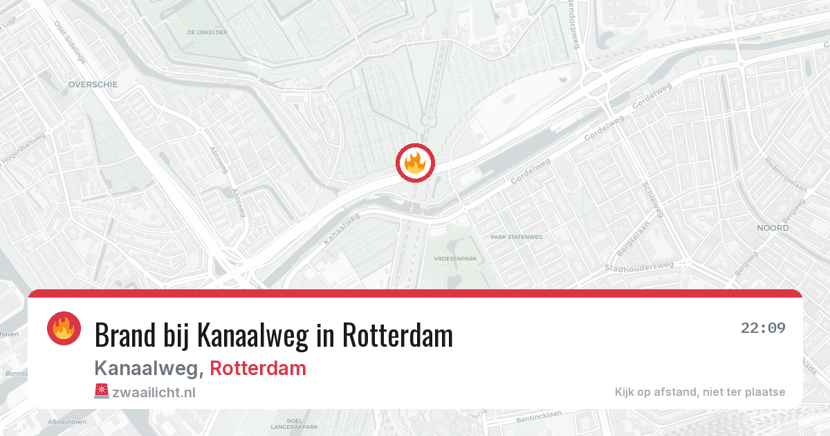 Brand bij Kanaalweg in Rotterdam — 9 jul 2026