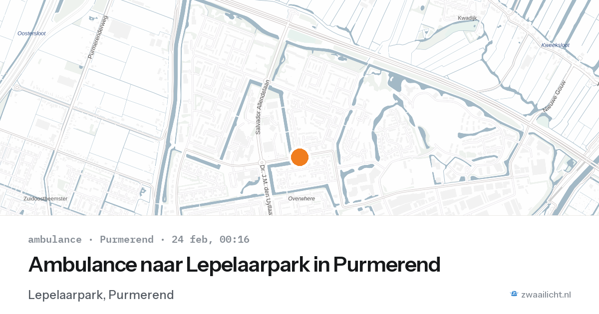 Ambulance naar Lepelaarpark in Purmerend — 23 feb 2026