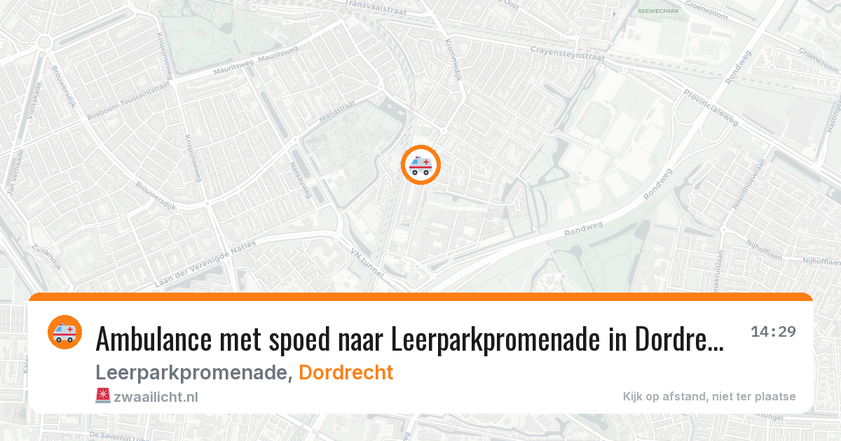 Ambulance met spoed naar Leerparkpromenade in Dordrecht — 20 apr 2026