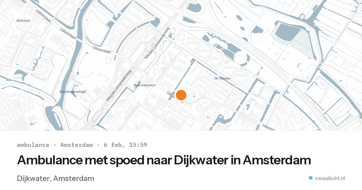Ambulance met spoed naar Dijkwater in Amsterdam — 6 feb 2026