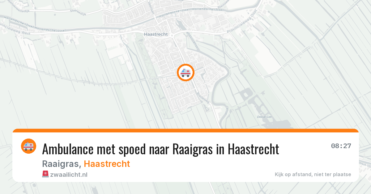 Ambulance met spoed naar Raaigras in Haastrecht — 1 aug 2026