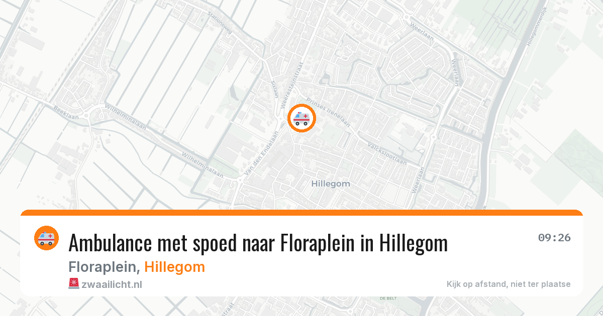 Ambulance met spoed naar Floraplein in Hillegom — 14 mei 2026