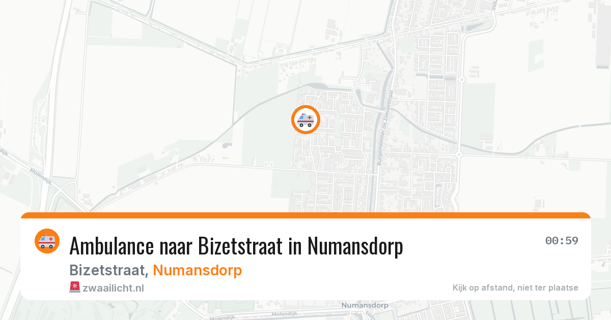 Ambulance naar Bizetstraat in Numansdorp — 30 mei 2026