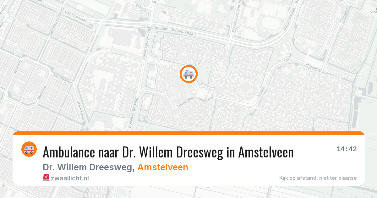 Ambulance naar Dr. Willem Dreesweg in Amstelveen — 13 aug 2026