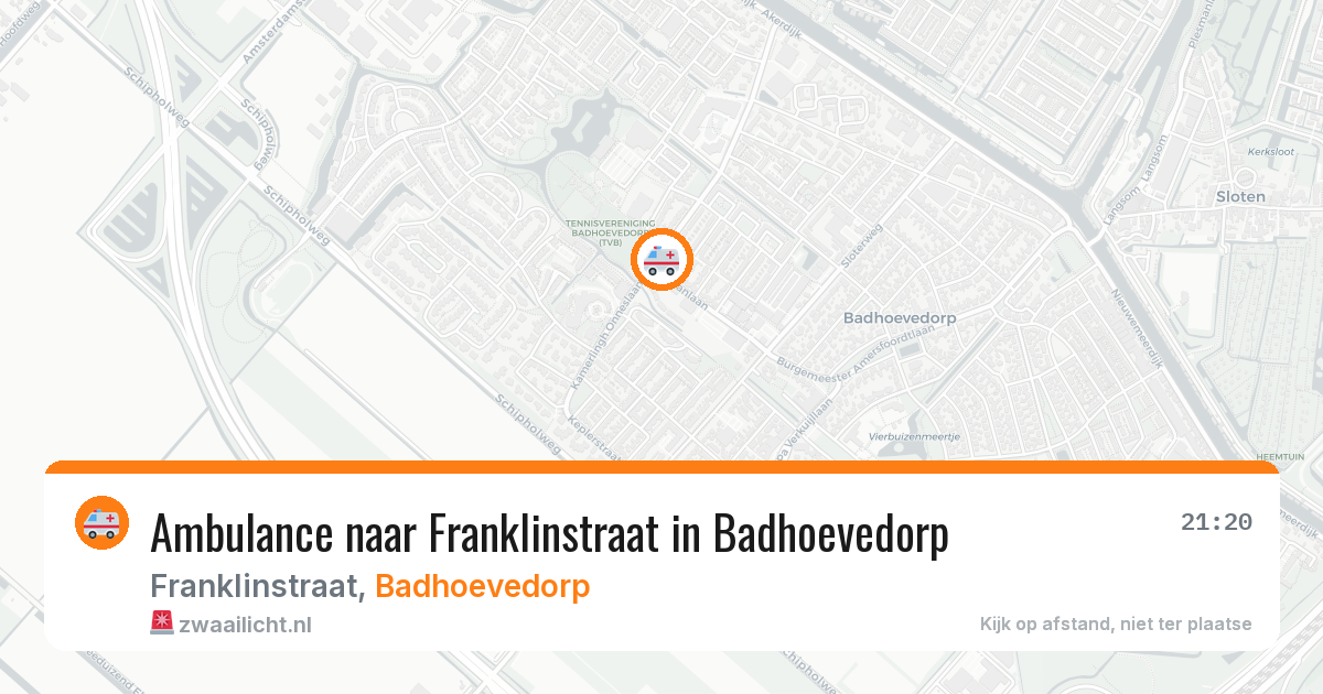 Ambulance naar Franklinstraat in Badhoevedorp — 20 mrt 2026