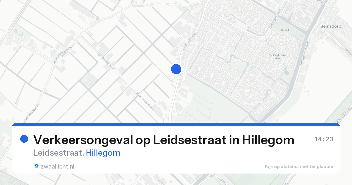 Verkeersongeval op Leidsestraat in Hillegom — 17 aug 2026
