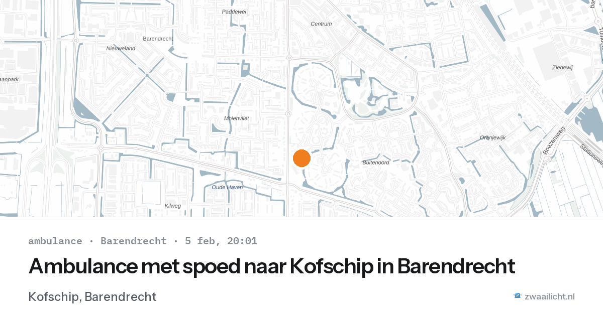 Ambulance met spoed naar Kofschip in Barendrecht — 5 feb 2026