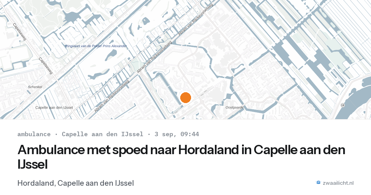 Ambulance met spoed naar Hordaland in Capelle aan den IJssel — 3 sep 2026
