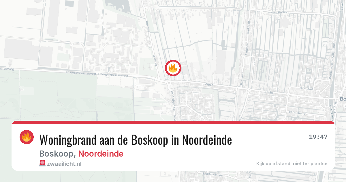 Woningbrand aan de Boskoop in Noordeinde — 21 mei 2026