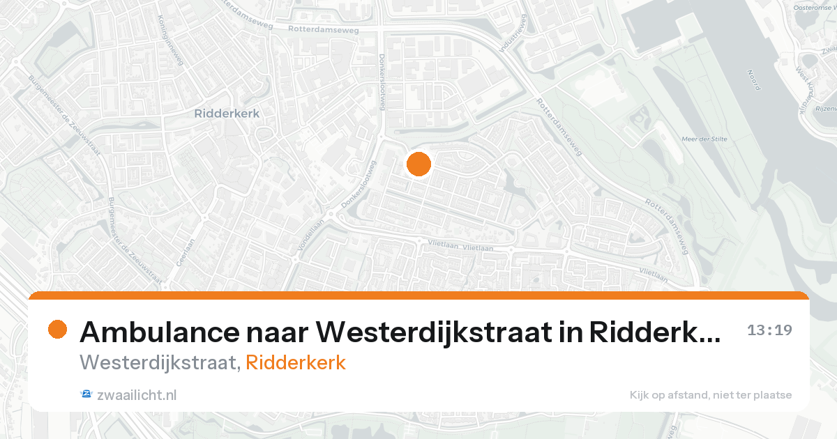Ambulance naar Westerdijkstraat in Ridderkerk — 24 aug 2026