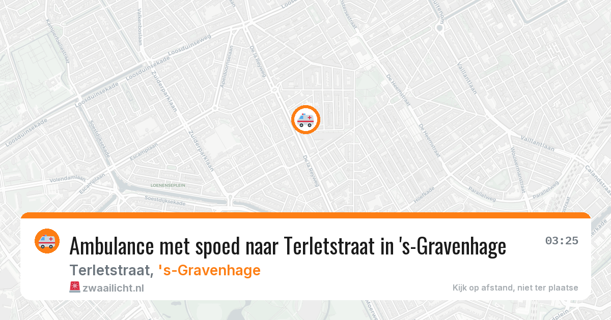 Ambulance met spoed naar Terletstraat in 's-Gravenhage — 25 mei 2026