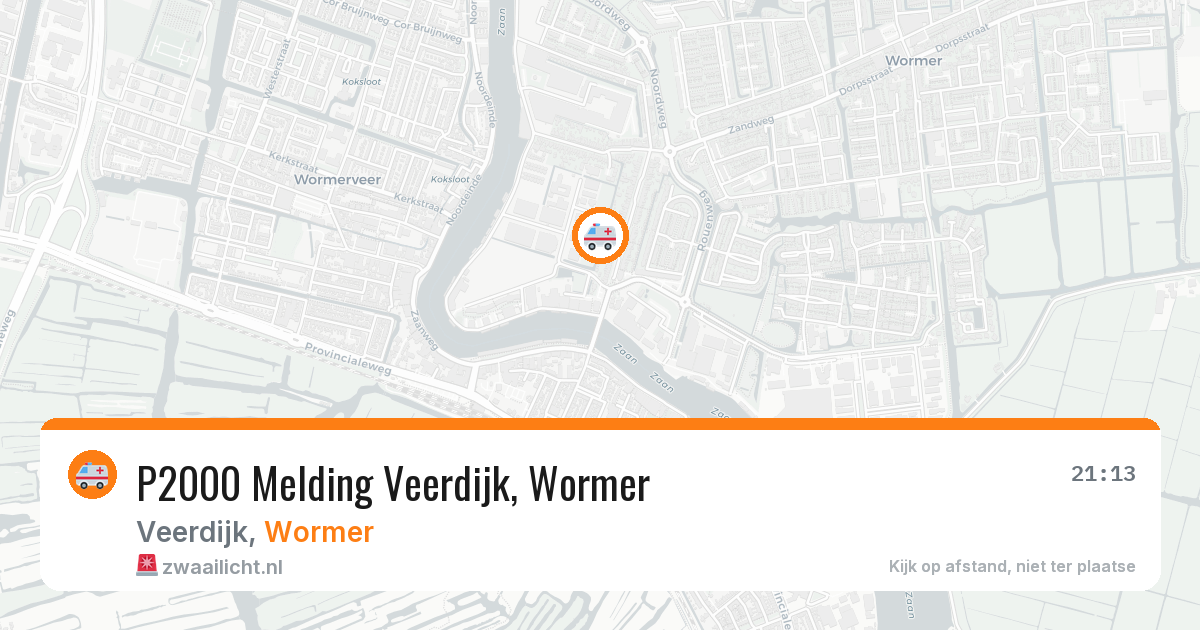 P2000 Melding Veerdijk, Wormer — 9 apr 2026