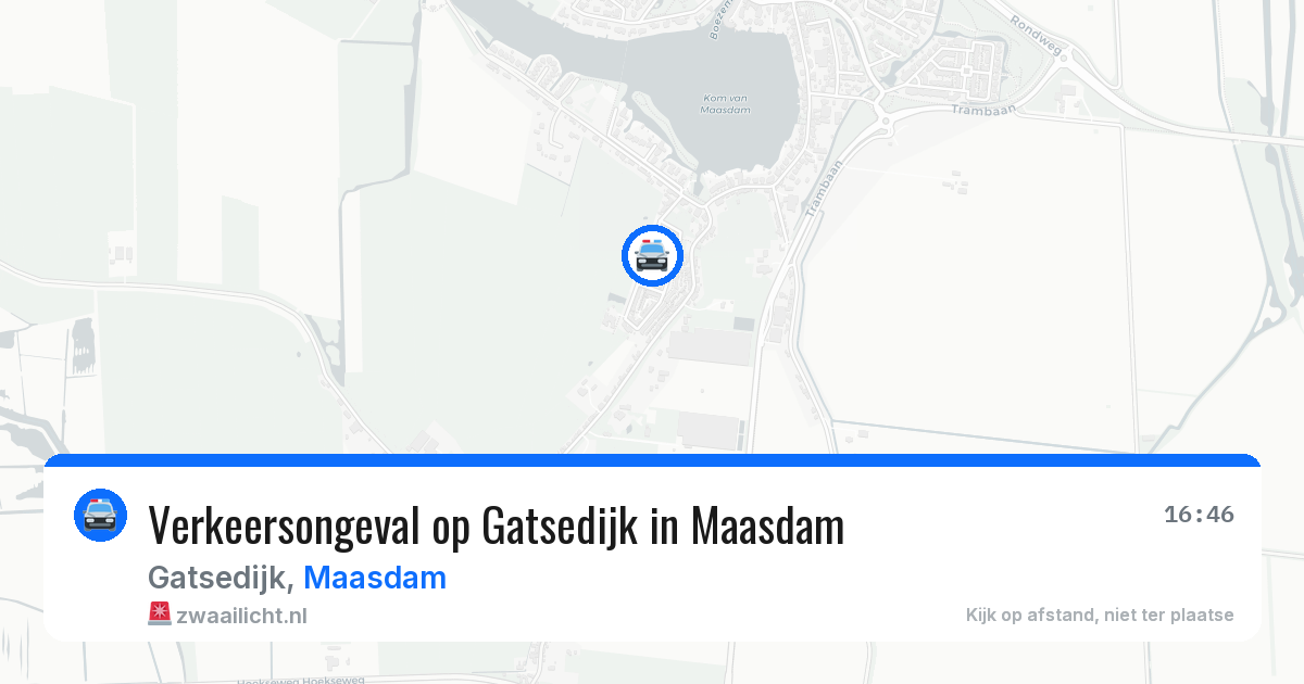 Verkeersongeval op Gatsedijk in Maasdam — 26 mrt 2026