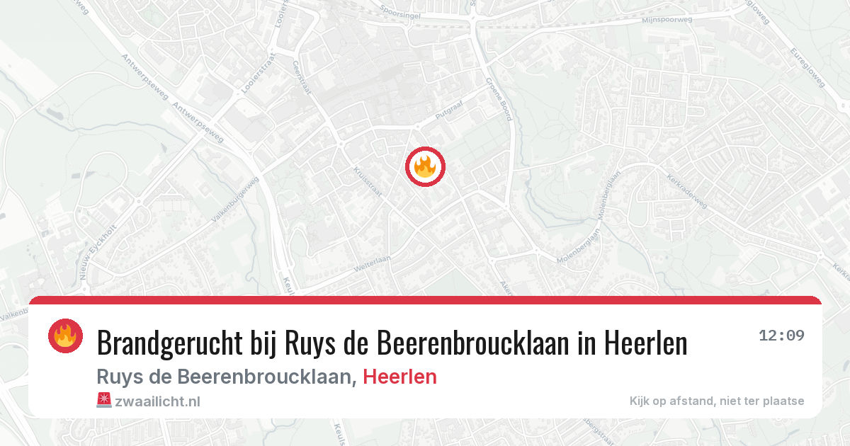 Brandgerucht bij Ruys de Beerenbroucklaan in Heerlen — 4 aug 2026
