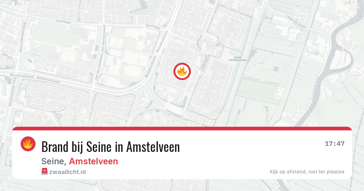 Brand bij Seine in Amstelveen — 23 mei 2026