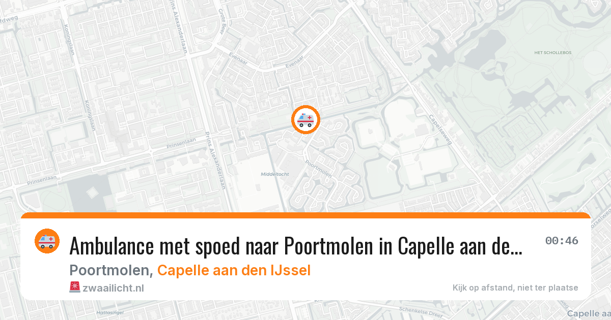Ambulance met spoed naar Poortmolen in Capelle aan den IJssel — 31 jul 2026