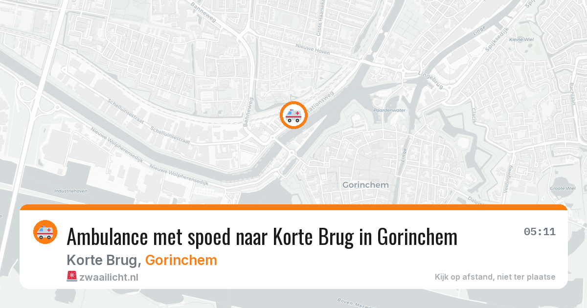 Ambulance met spoed naar Korte Brug in Gorinchem — 5 jul 2026