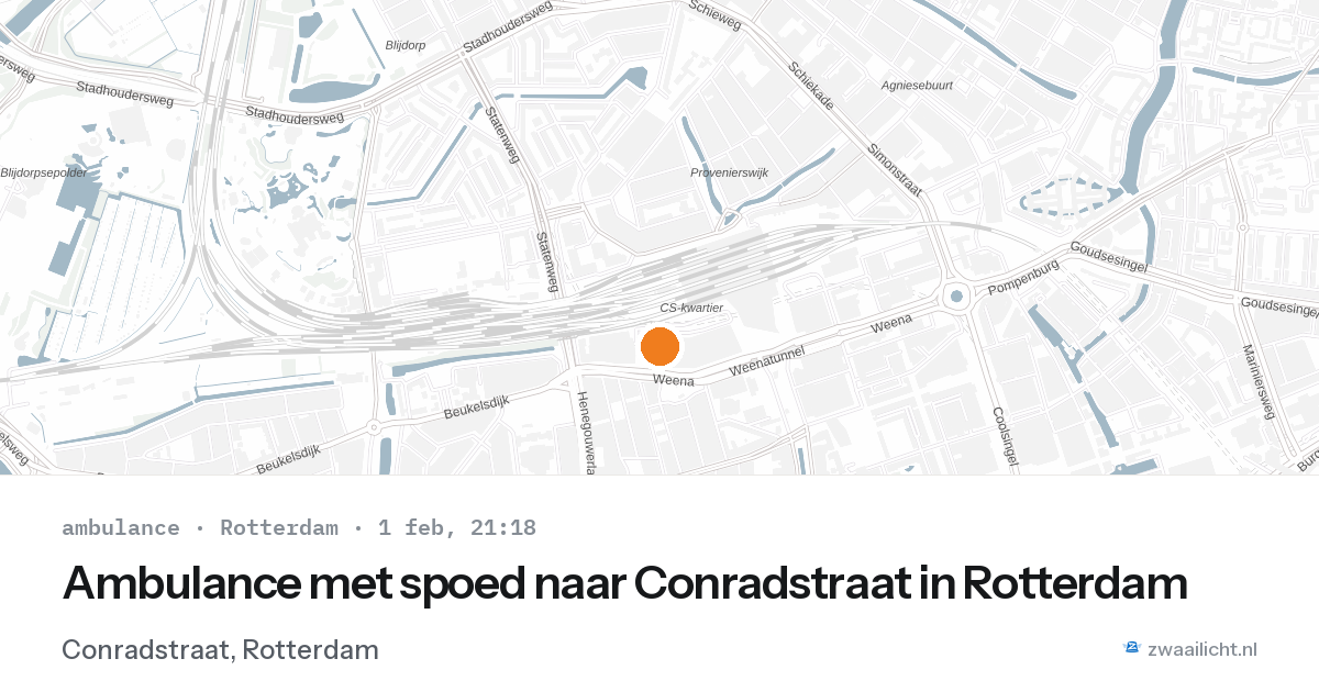 Ambulance met spoed naar Conradstraat in Rotterdam — 1 feb 2026