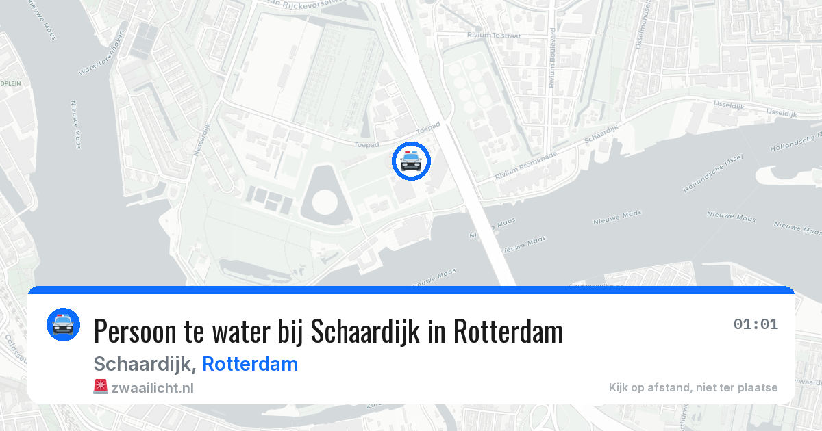 Persoon te water bij Schaardijk in Rotterdam — 20 jun 2026