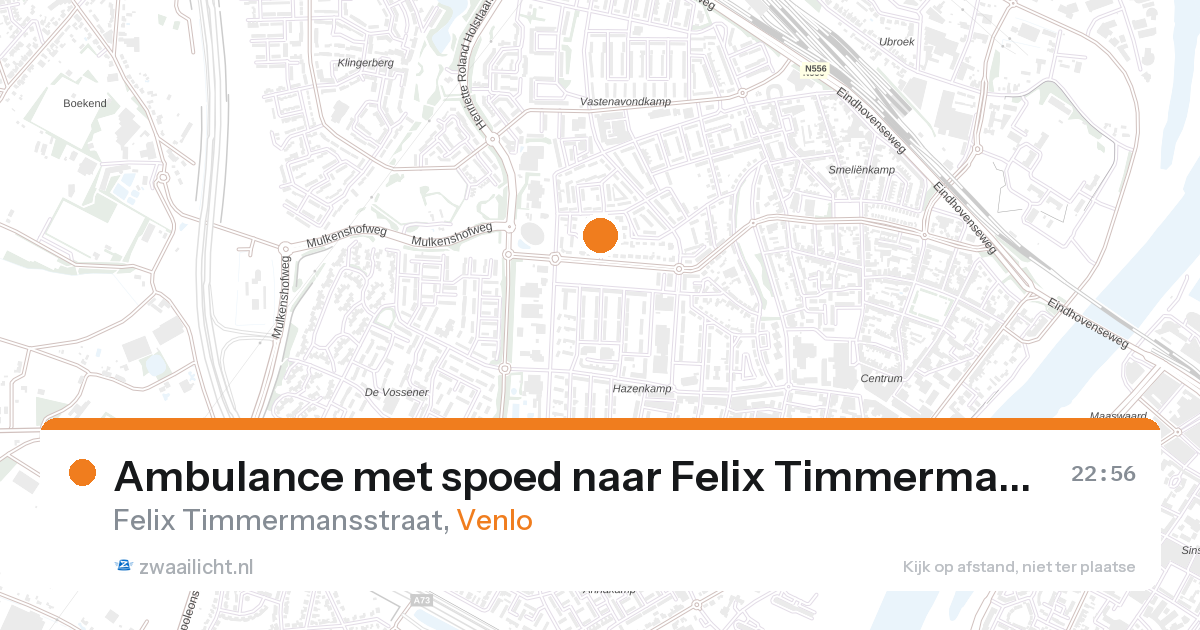 Ambulance met spoed naar Felix Timmermansstraat in Venlo — 16 aug 2026