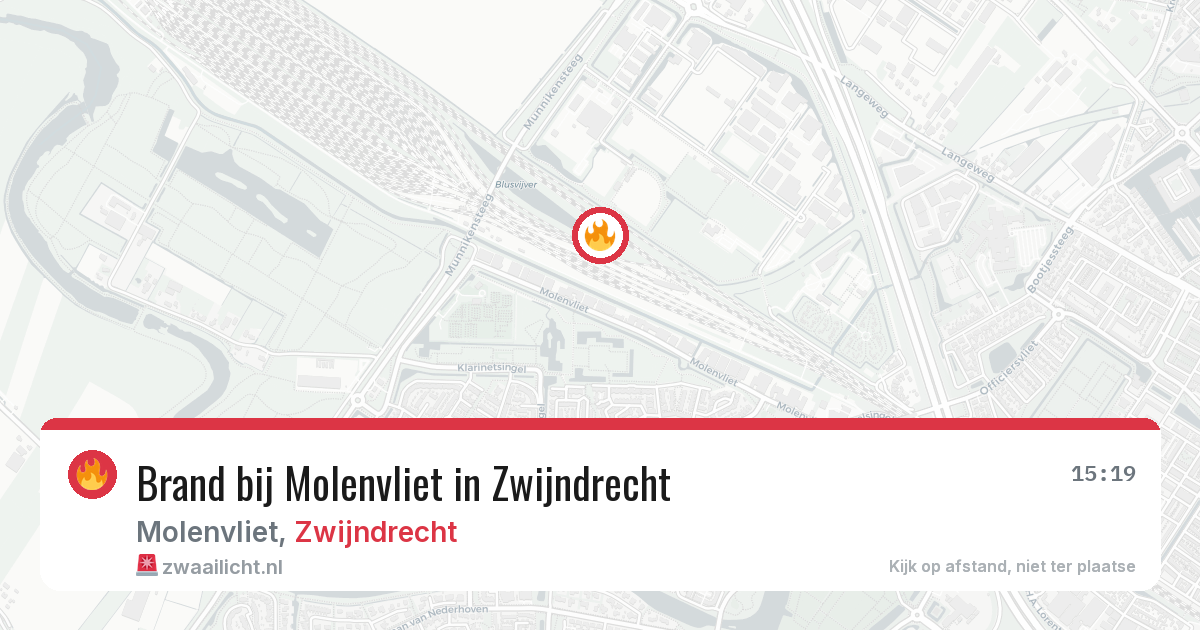 Brand bij Molenvliet in Zwijndrecht — 16 jul 2026