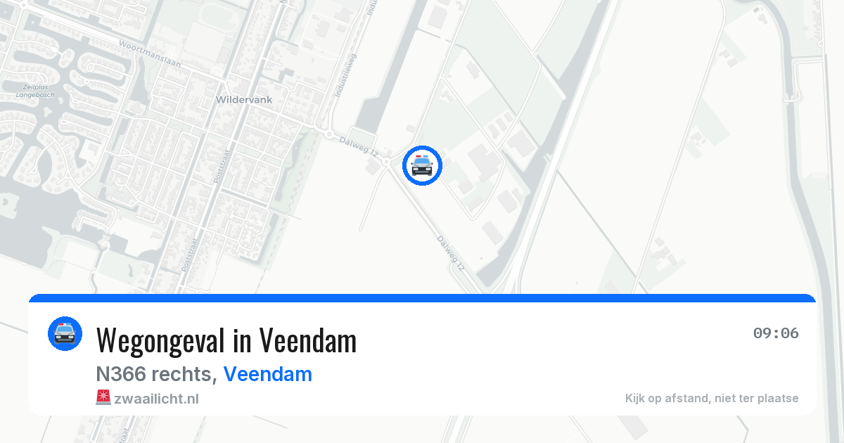 Wegongeval in Veendam — 9 aug 2026