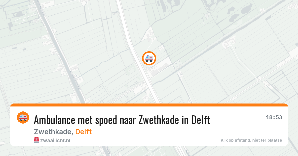 Ambulance met spoed naar Zwethkade in Delft — 18 jul 2026