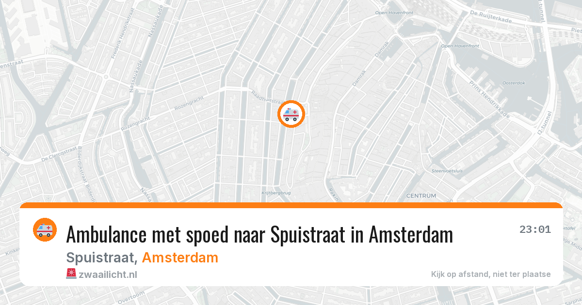 Ambulance met spoed naar Spuistraat in Amsterdam — 21 mrt 2026
